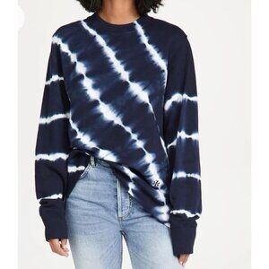 Tory Burch Sport Tie Dye French Terry Oversized Sweatshirt Size XS Crew-Neck